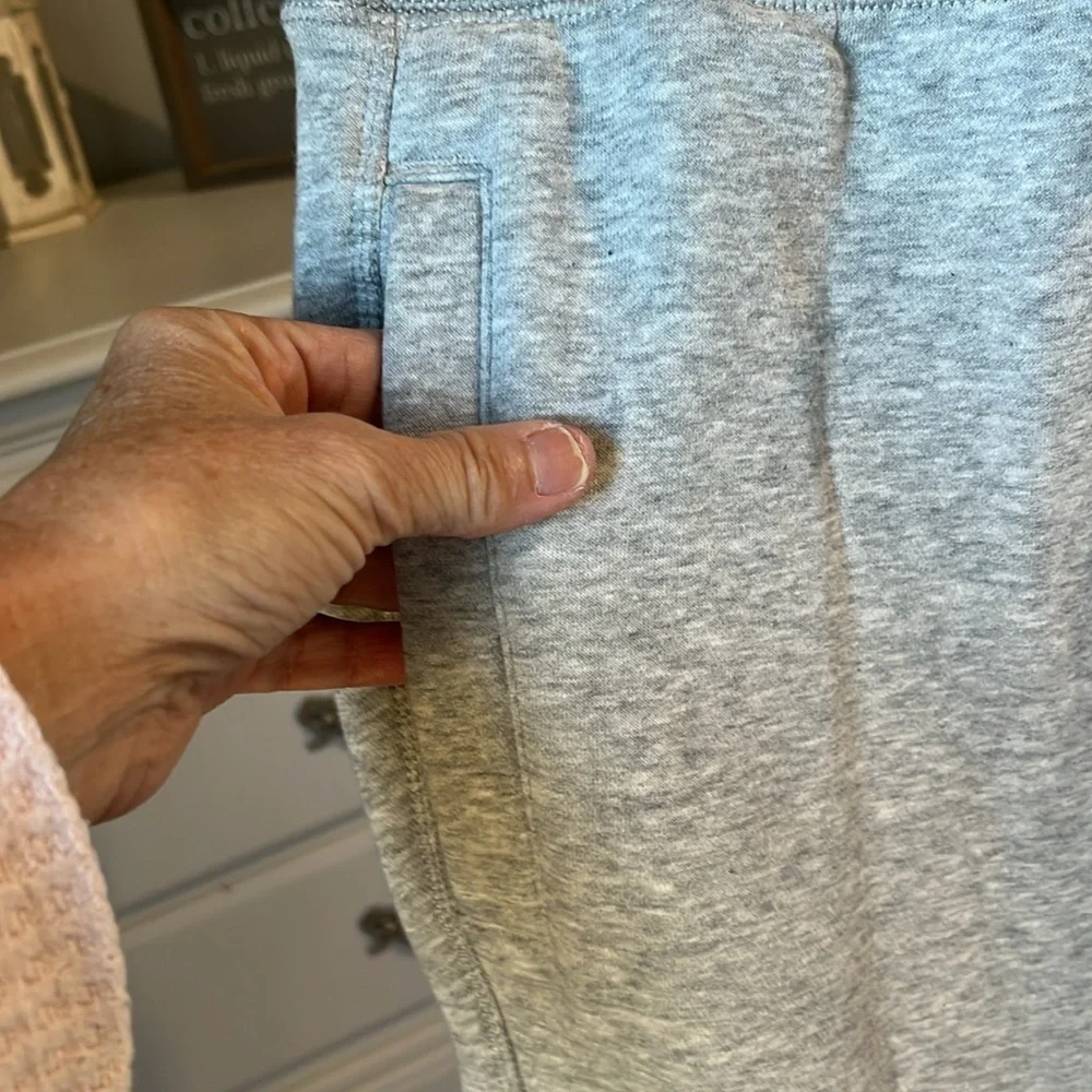 Sweatpants Gray Cotton Joggers Fleece Lined Mens Large